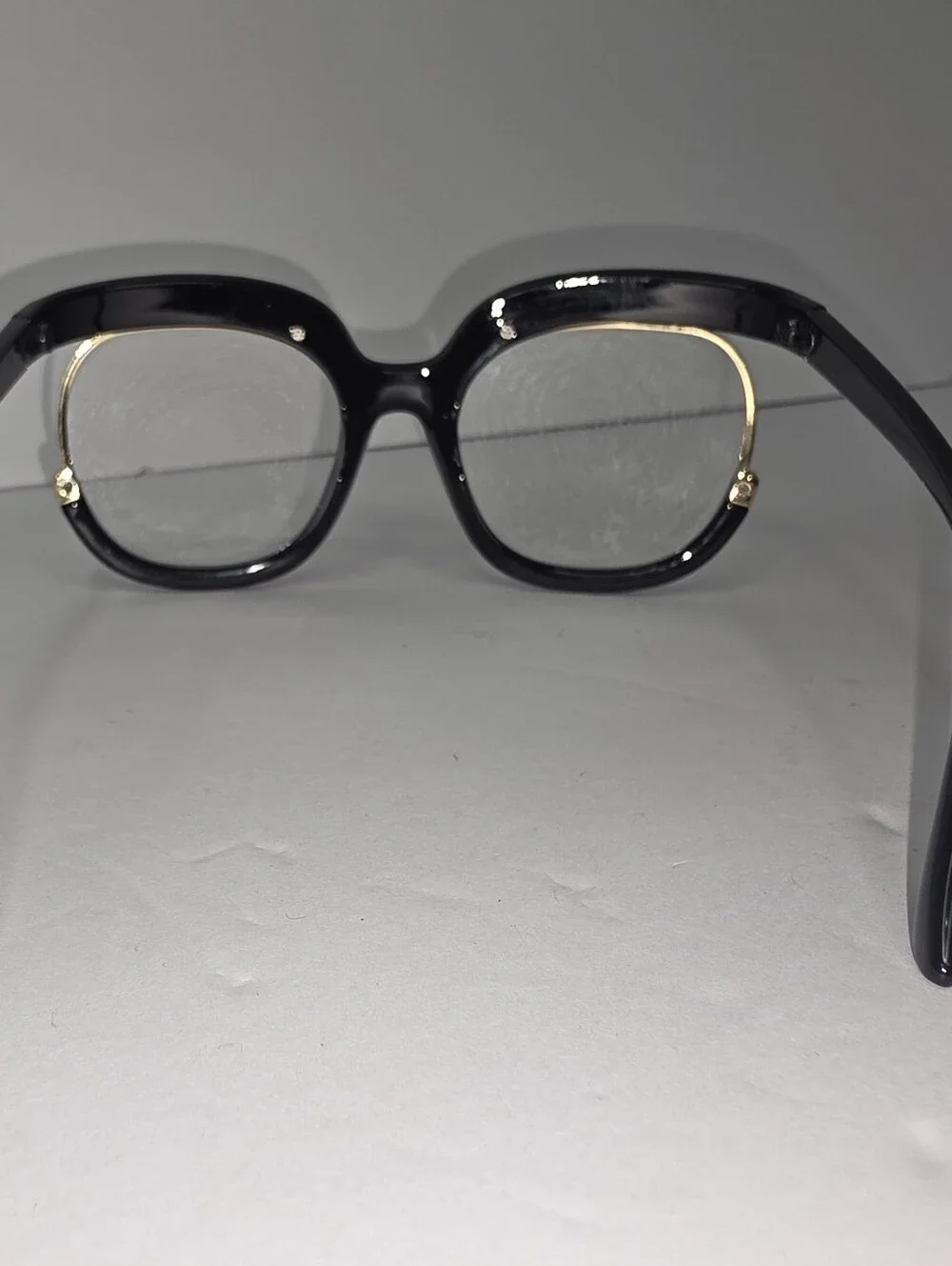 Oversized Black & White Browline Eyeglass Frames Bundle Of 2 Retro Vintage Chic